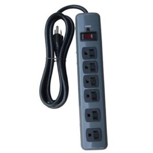 master electrician ps-649f-3 6 outlet surge strip, black