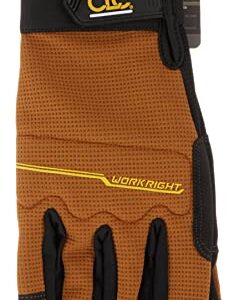 Custom Leathercraft124L Workright Flex Grip Work Gloves, Shrink Resistant, Improved Dexterity, Tough, Stretchable, Excellent Grip , Assorted