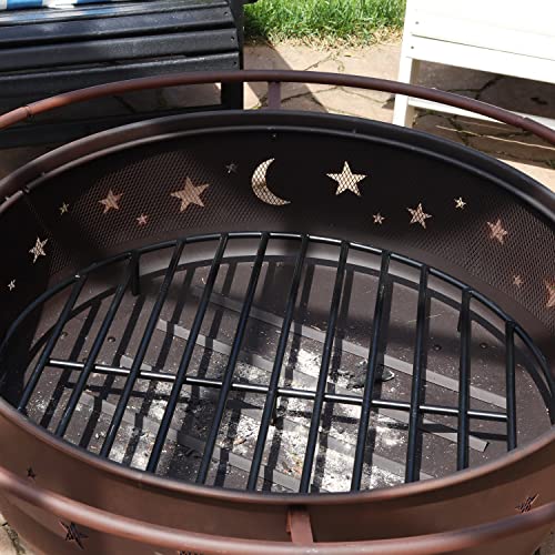 Sunnydaze Fire Pit Grate - Heavy-Duty Steel - Round Firewood Grate for Outdoor Firepits - 12-Inch Black