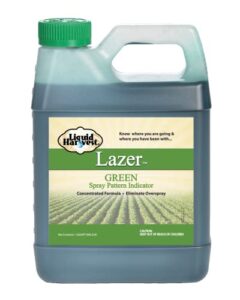 liquid harvest lazer green concentrated spray pattern indicator - 1 quart (32 ounces) - perfect weed dye, fertilizer marking dye, turf and herbicide marker