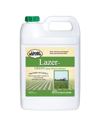 Liquid Harvest Lazer Green Concentrated Spray Pattern Indicator - 1 Gallon (128 Ounces) - Perfect Weed Spray Dye, Herbicide Dye, Fertilizer Marking Dye, Turf Marker and Herbicide Marker