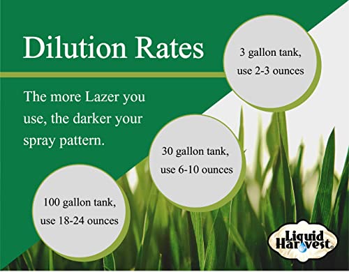 Liquid Harvest Lazer Green Concentrated Spray Pattern Indicator - 1 Gallon (128 Ounces) - Perfect Weed Spray Dye, Herbicide Dye, Fertilizer Marking Dye, Turf Marker and Herbicide Marker