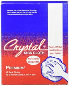 premium tack cloths, bond crystal brand 18" x 36" 12 cloths per box