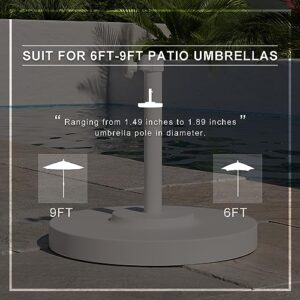 California Umbrella 50 lbs. Round Concrete Weighted Powdercoated Steel Umbrella Base, White Frame