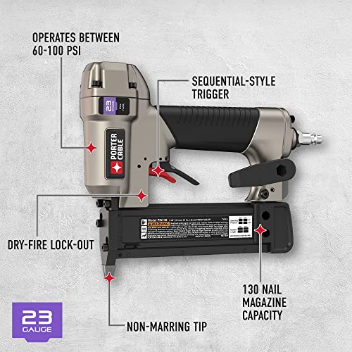 PORTER-CABLE Pin Nailer, 23-Gauge, 1-3/8-Inch (PIN138)