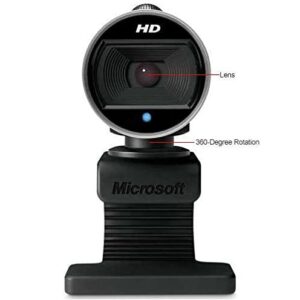 Microsoft LifeCam Cinema Webcam for Business - Black with built-in noise cancelling Microphone, Light Correction, USB Connectivity, for video calling on Microsoft Teams/Zoom, Windows 8/10/11