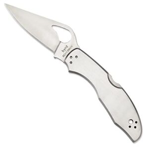 spyderco byrd meadowlark 2 knife with 2.90" steel blade and durable stainless steel handle - plainedge - by04p2