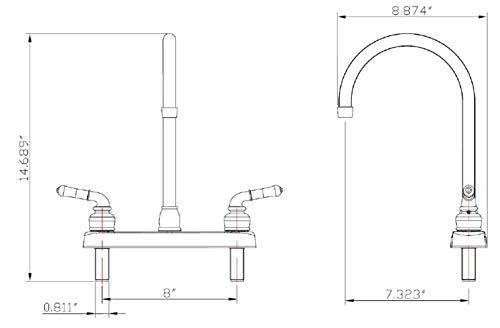 RV/Mobile Home Kitchen Sink Travel Motor Trailer Faucet, Oil Rubbed Bronze