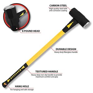 Performance Tool M7103 8-Pound Sledge Hammer With Fiberglass Handle