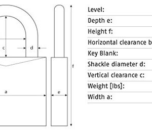 ABUS 65/20 Solid Brass Padlock Keyed Different - Hardened Steel Shackle