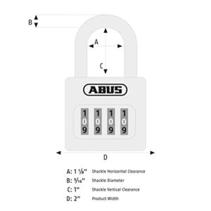 ABUS 160/50 B 160 All Weather Chrome 4 Dial Combination Padlock, Black/Silver