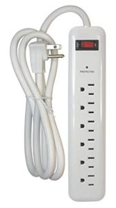 prime wire and cable pb802126 6-outlet household electronics surge protector with 14/3 sjt 8-feet cord