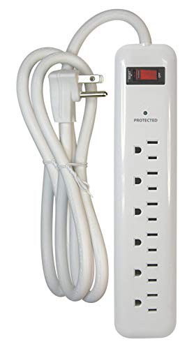 Prime Wire and Cable PB802126 6-Outlet Household Electronics Surge Protector with 14/3 SJT 8-Feet Cord