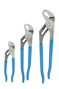 channellock vj-3 tongue and groove plier set,dipped,3pcs. blue, 6.5", 9.5", 12"