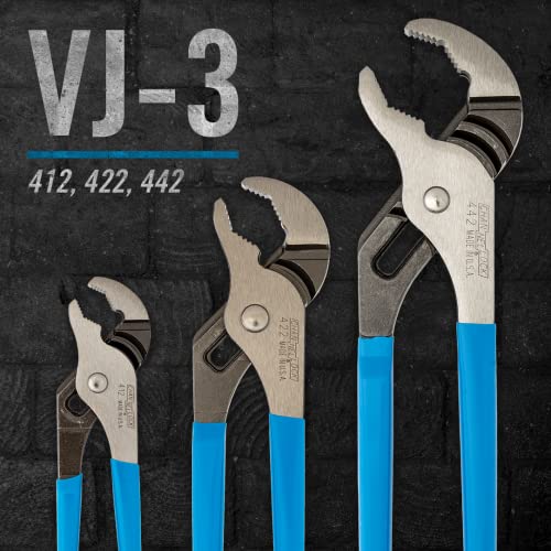 Channellock VJ-3 Tongue and Groove Plier Set,Dipped,3Pcs. Blue, 6.5", 9.5", 12"