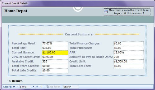 Credit Management Database