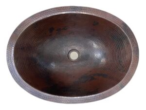 simplycopper 19" oval aged copper bathroom sink under mount or drop in