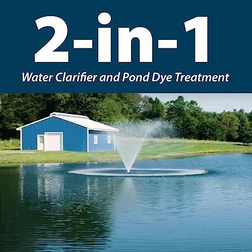 Airmax Pond Dye Plus, Twilight Blue Colorant & Natural Beneficial Bacteria, Large Pond & Lake Water Clarifier & Color Treatment, Shade Plants & Algae from Sunlight, Fish & Livestock Safe, 1 Gallon