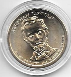 the abraham lincoln presidential golden dollar uncirculated coin 2010 d mint