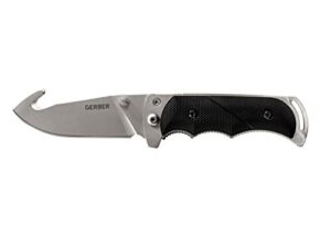 gerber gear freeman guide folding knife, fine edge, gut hook [31-000592], black