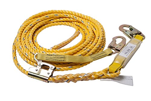 Guardian Fall Protection 01320 VLA-50 Poly Steel Vertical Lifeline Assembly, 50-Foot