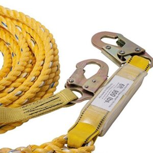 Guardian Fall Protection 01320 VLA-50 Poly Steel Vertical Lifeline Assembly, 50-Foot