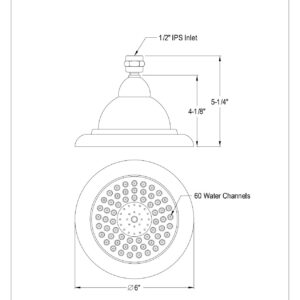 Kingston Brass K306C1 Designer Trimscape Vintage 6" Bell Brass Shower Head, Polished Chrome