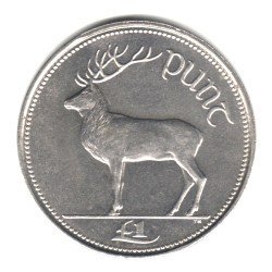 1990 ireland punt (pound) coin km#27 - irish red deer