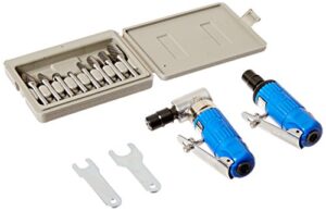 astro pneumatic tool 1221 composite body 1/4" 90° die grinder, mini die grinder and 8pc. double cut carbide rotary burr set
