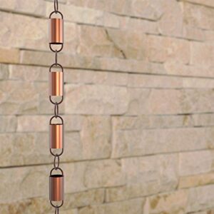 Rain Chains Direct - Channel Link Rain Chain - 8.5 FT - Pure Solid Copper - Premium Rain Chains for Gutters