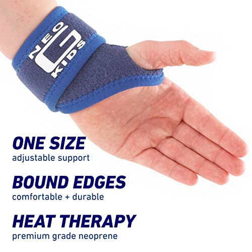 Neo G Wrist Brace for Kids - Support For Juvenile Arthritis, Joint Pain, Hand Sprains, Strains, Sports, Gymnastics, Tennis - Adjustable Compression - Class 1 Medical Device - One Size - Blue