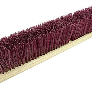 Weiler 42026 24" Block Size, Maroon Polypropylene Fill, Garage Brush With Wet Or Dry Sweeping