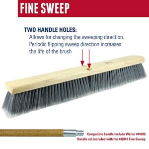 Weiler 42042 24" Fine Sweep Floor Brush, Flagged Silver Polystyrene Fill, Natural