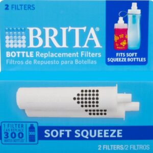 Brita Soft Squeeze Water Filter Bottle Replacement Filters, 2 Count