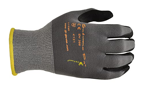 G & F Products Endurance Pro Seamless Knit Nylon Gloves with Micro Form Nitrile Grip, LARGE (Pack of 12) (1529L-DZ) Black