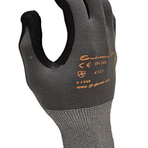 G & F Products Endurance Pro Seamless Knit Nylon Gloves with Micro Form Nitrile Grip, LARGE (Pack of 12) (1529L-DZ) Black