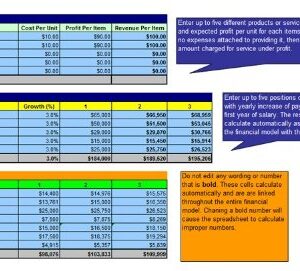 Cafeteria Business Plan - MS Word/Excel