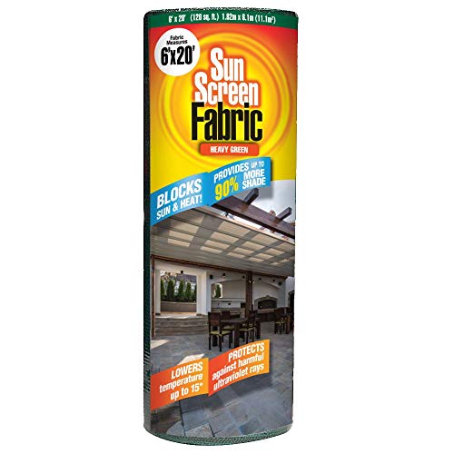 Easy Gardener 74020PS, Sun Screen Fabric, Reduce Temperature, Provide Shade, 6’ X 20’. Teal Green