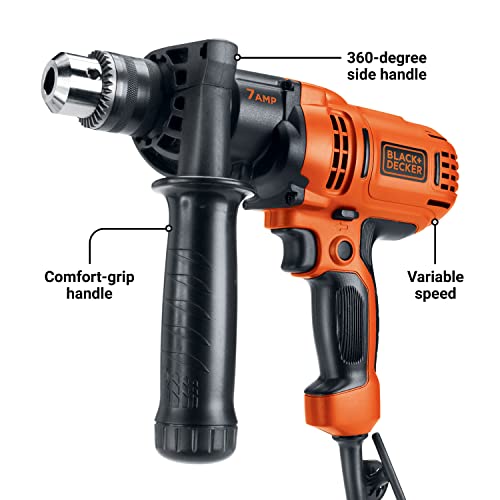 BLACK+DECKER 7.0 Amp 1/2 in. Electric Drill/Driver Kit (DR560)