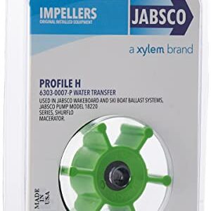 Jabsco 6303-0007-P, Urethane, Drive Type 4, 6 Blade, 2 Diameter, 7/8 Width, 5/16 Shaft, Plastic Insert