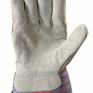 Wells Lamont 2 Pair Pack Men's Leather Work Gloves with Heavy Duty Reinforced Palms, Large (4006N-WNW) , Grey