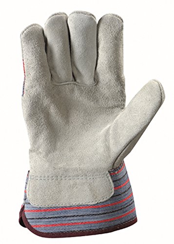 Wells Lamont 2 Pair Pack Men's Leather Work Gloves with Heavy Duty Reinforced Palms, Large (4006N-WNW) , Grey