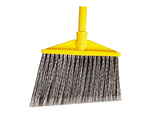 Rubbermaid Commercial 637500Gy Angled Large Broom, Poly Bristles, 46 7/8-Inch Metal Handle, Yellow/Gray