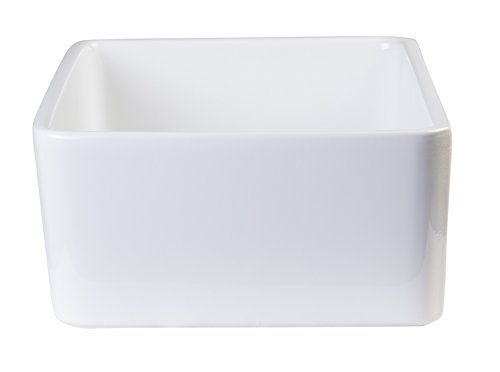 ALFI brand AB503 23-Inch Fireclay Single Bowl Farmhouse Kitchen Sink, White