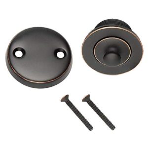 lift and turn bath drain plug kit with two-hole overflow faceplate, oil rubbed bronze