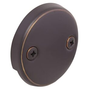 Lift and Turn Bath Drain Plug Kit with Two-Hole Overflow Faceplate, Oil Rubbed Bronze