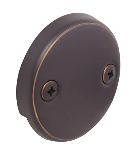 Lift and Turn Bath Drain Plug Kit with Two-Hole Overflow Faceplate, Oil Rubbed Bronze