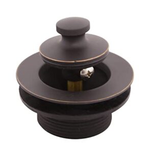 Lift and Turn Bath Drain Plug Kit with Two-Hole Overflow Faceplate, Oil Rubbed Bronze