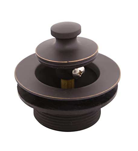 Lift and Turn Bath Drain Plug Kit with Two-Hole Overflow Faceplate, Oil Rubbed Bronze