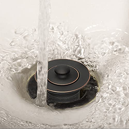 Lift and Turn Bath Drain Plug Kit with Two-Hole Overflow Faceplate, Oil Rubbed Bronze